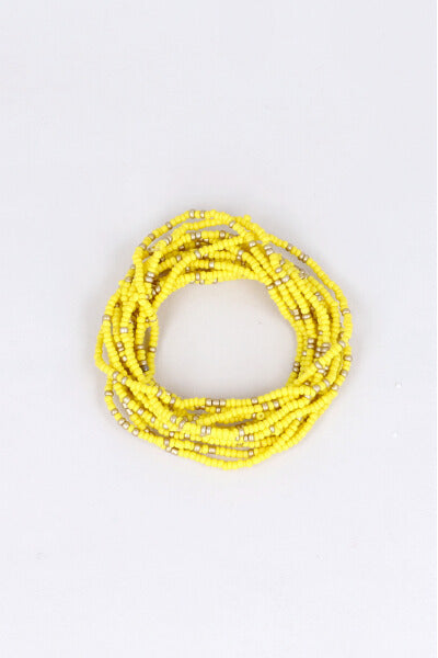 Set Pulseras Chaquiras AMARILLO