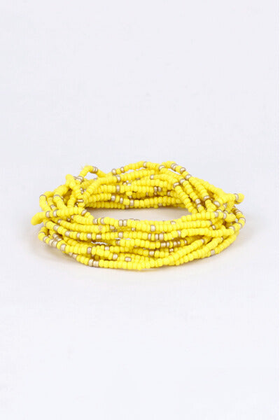 Set Pulseras Chaquiras AMARILLO