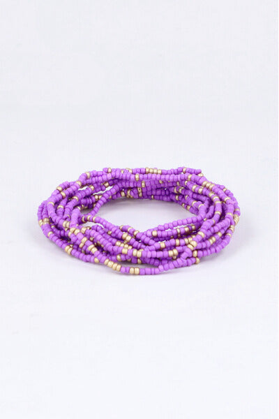 Set Pulseras Chaquiras MORADO