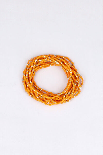 Set Pulseras Chaquiras NARANJA