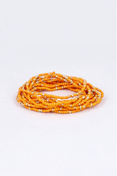 Set Pulseras Chaquiras NARANJA