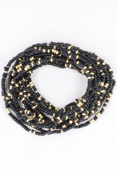 Set Pulseras Chaquiras NEGRO