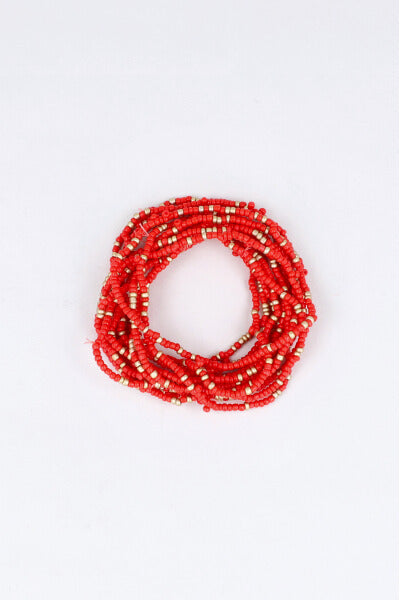 Set Pulseras Chaquiras ROJO