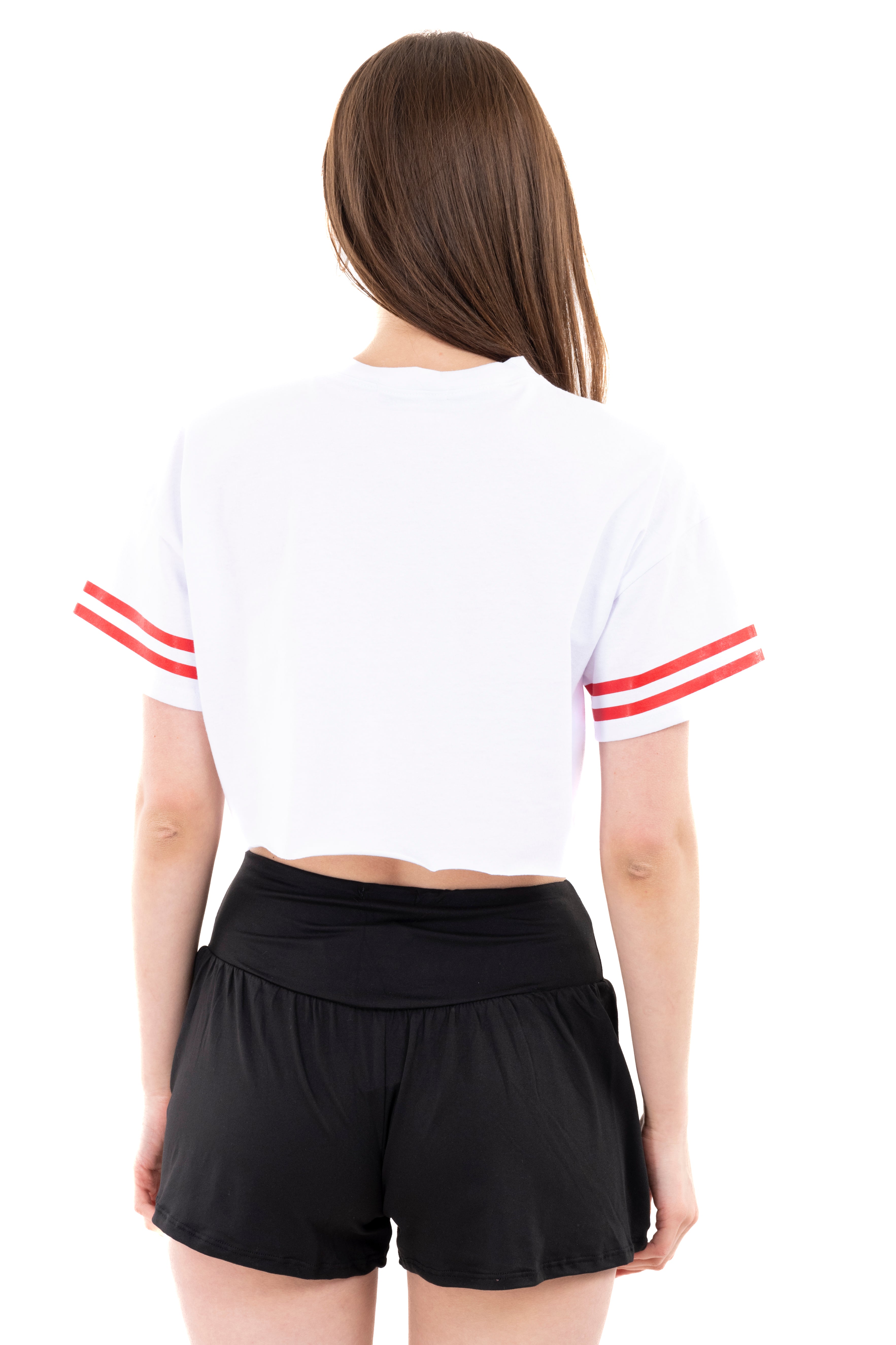 Top crop manga corta amplia BLANCO COMBO