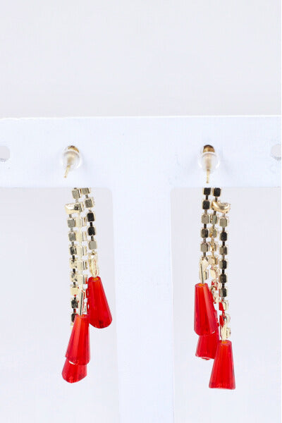 Aretes Brillos Bead Color ROJO