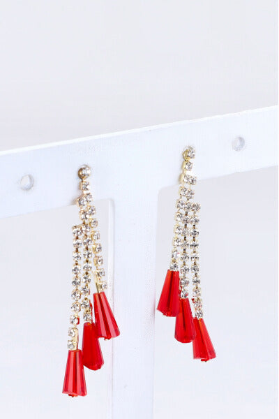 Aretes Brillos Bead Color ROJO