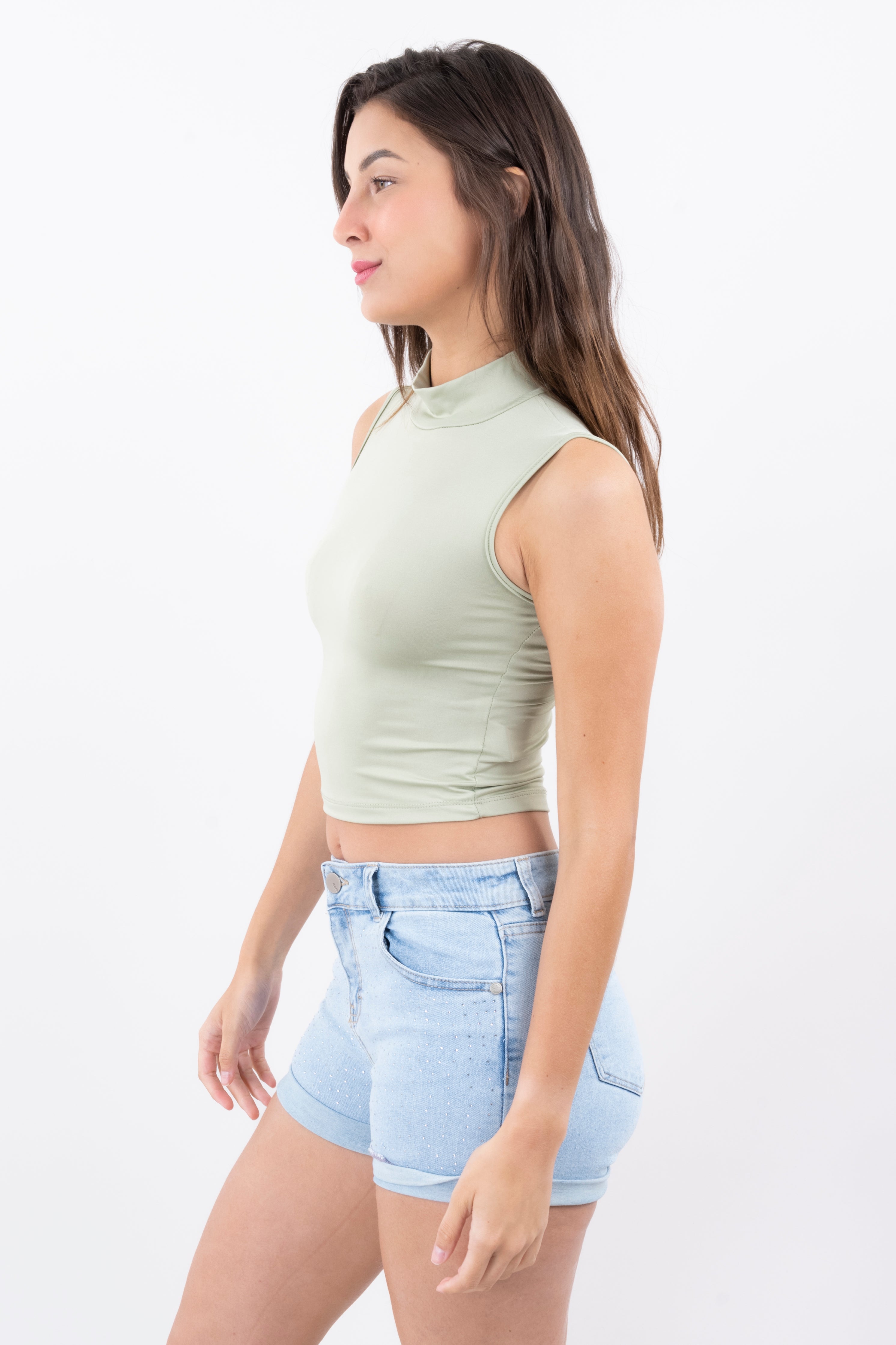 Top tank cuello alto VERDE