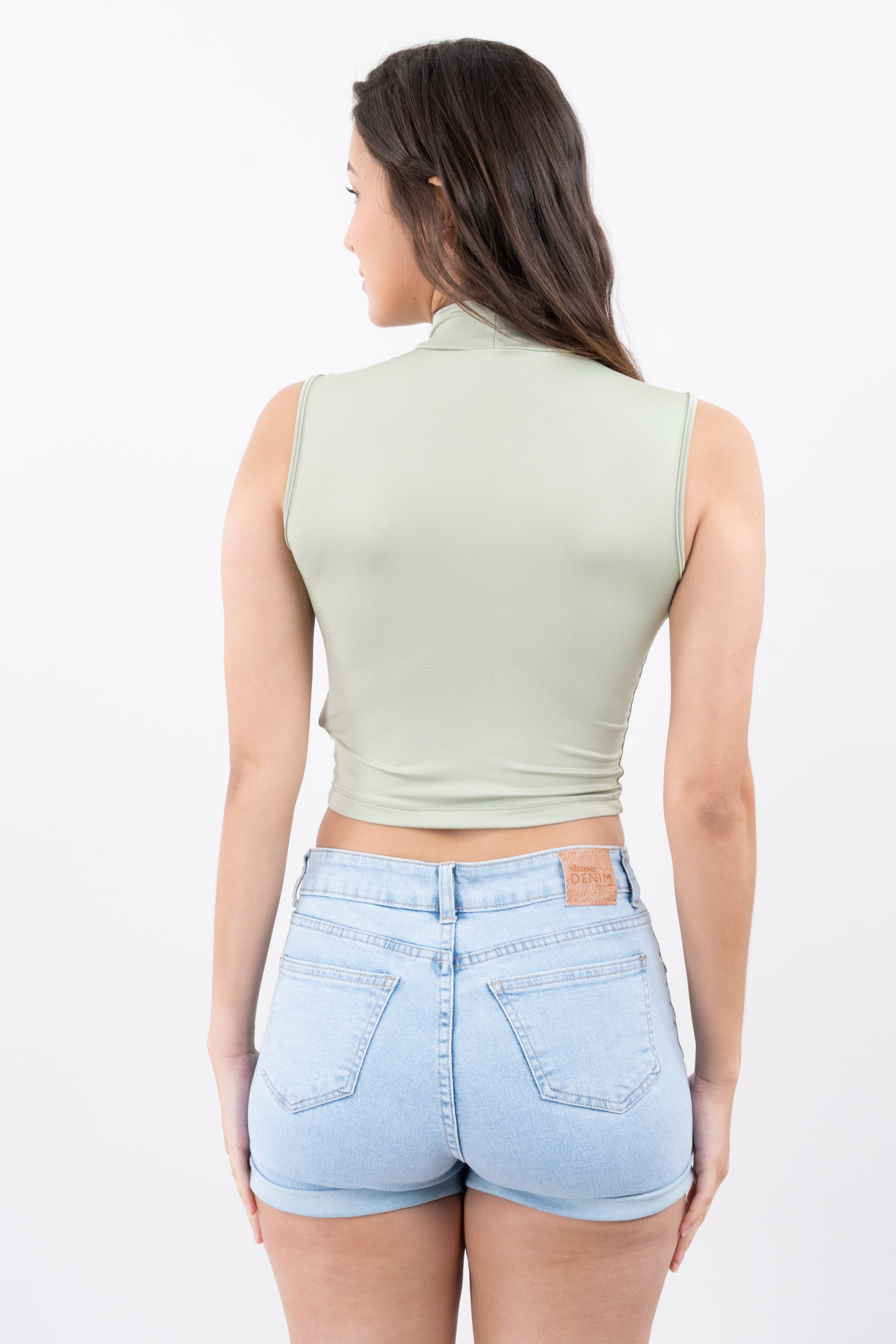Top tank cuello alto VERDE