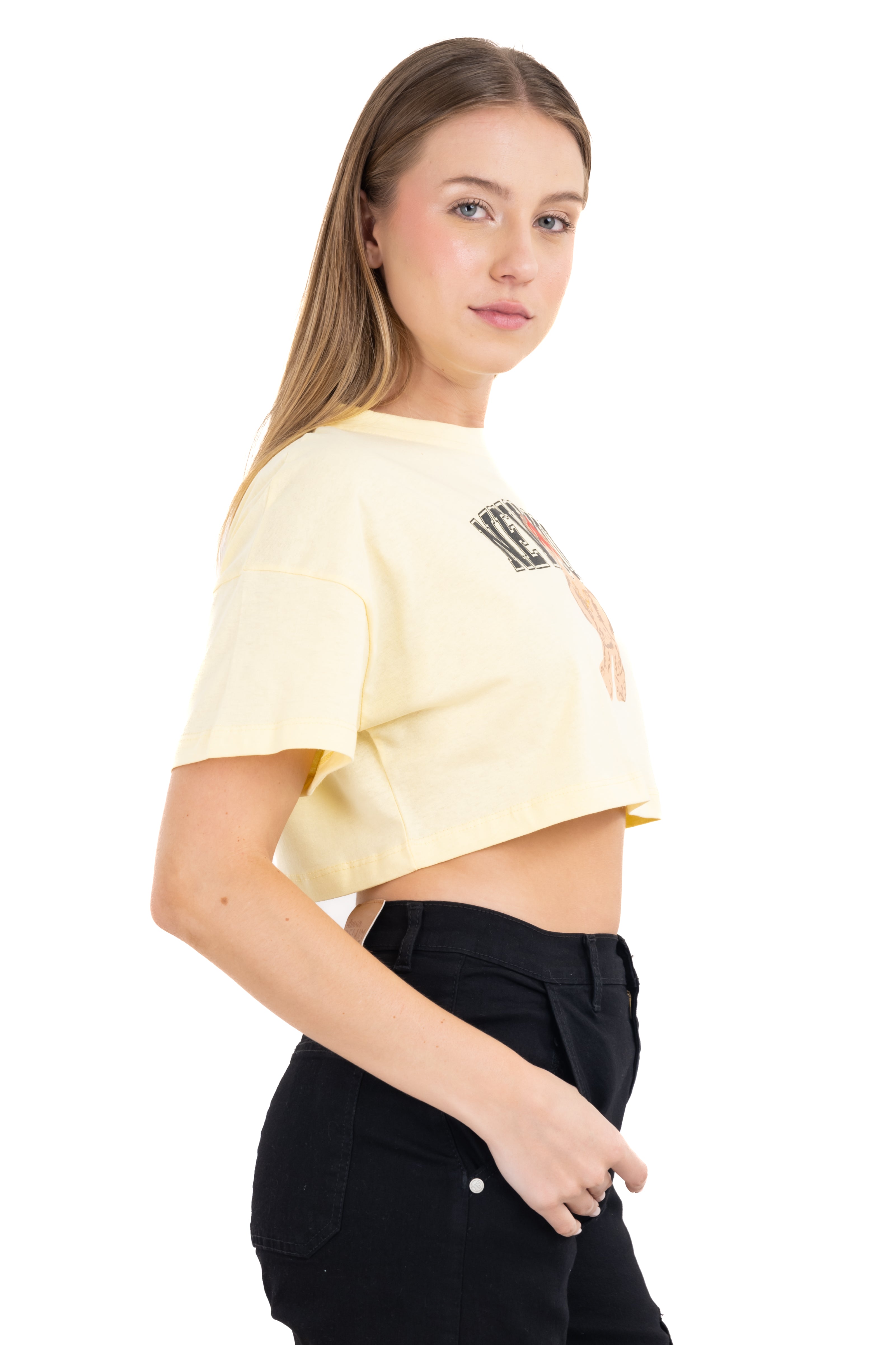 Top Crop Osito Nueva York AMARILLO PASTEL