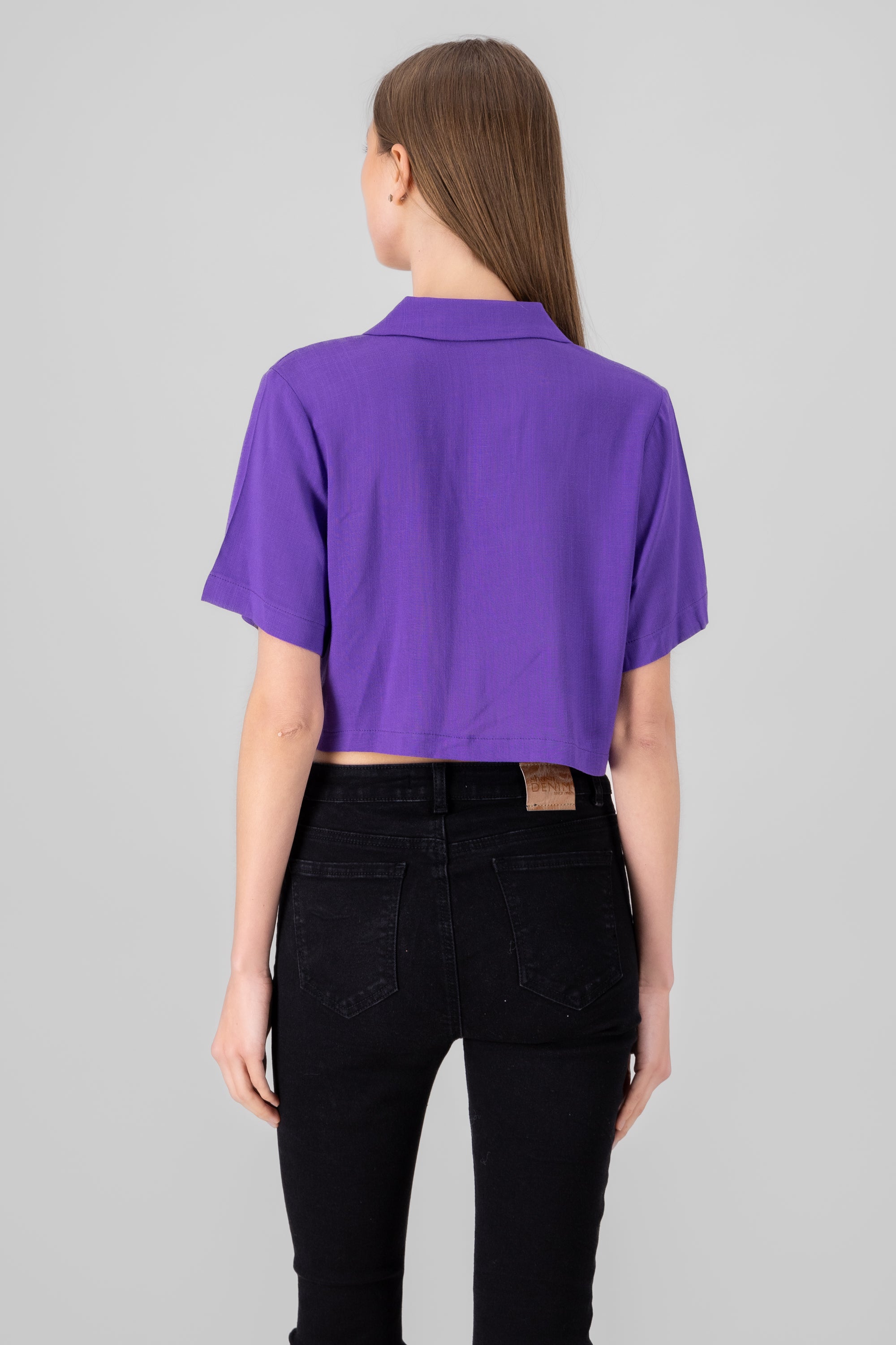 Camisa crop lisa MORADO