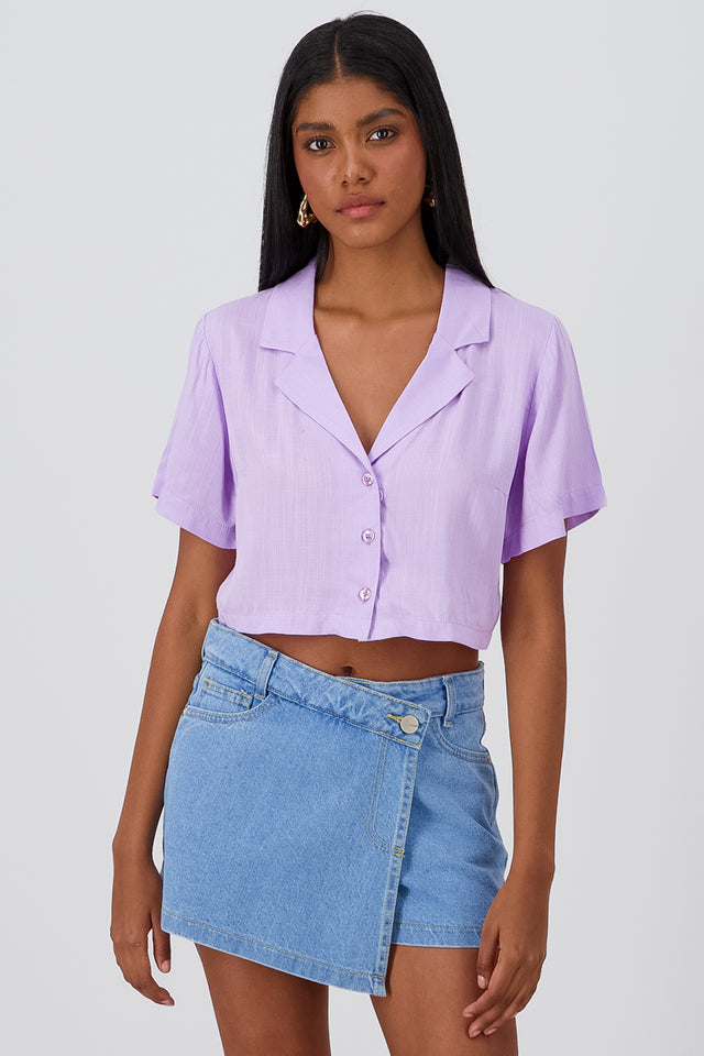 Camisa crop lisa