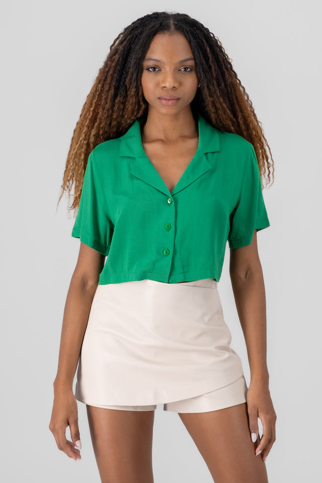 Camisa crop lisa