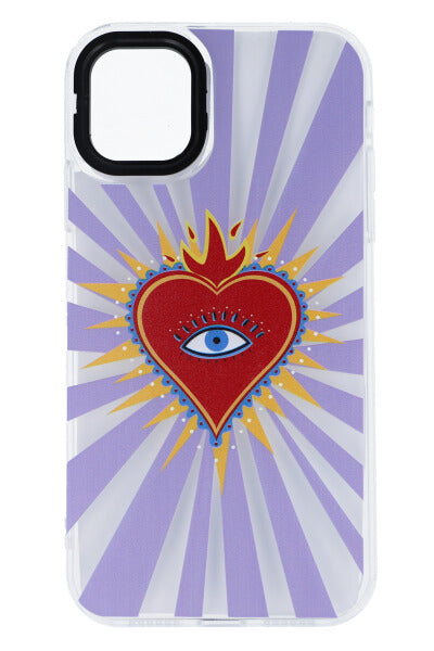 Funda celular i 11-XR corazón llamas