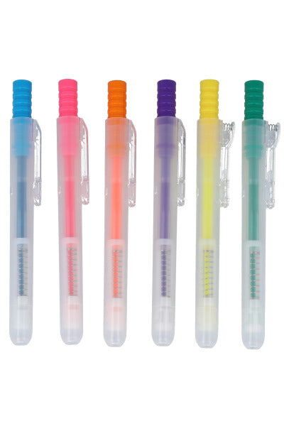 Set 6 plumones retráctil multicolor