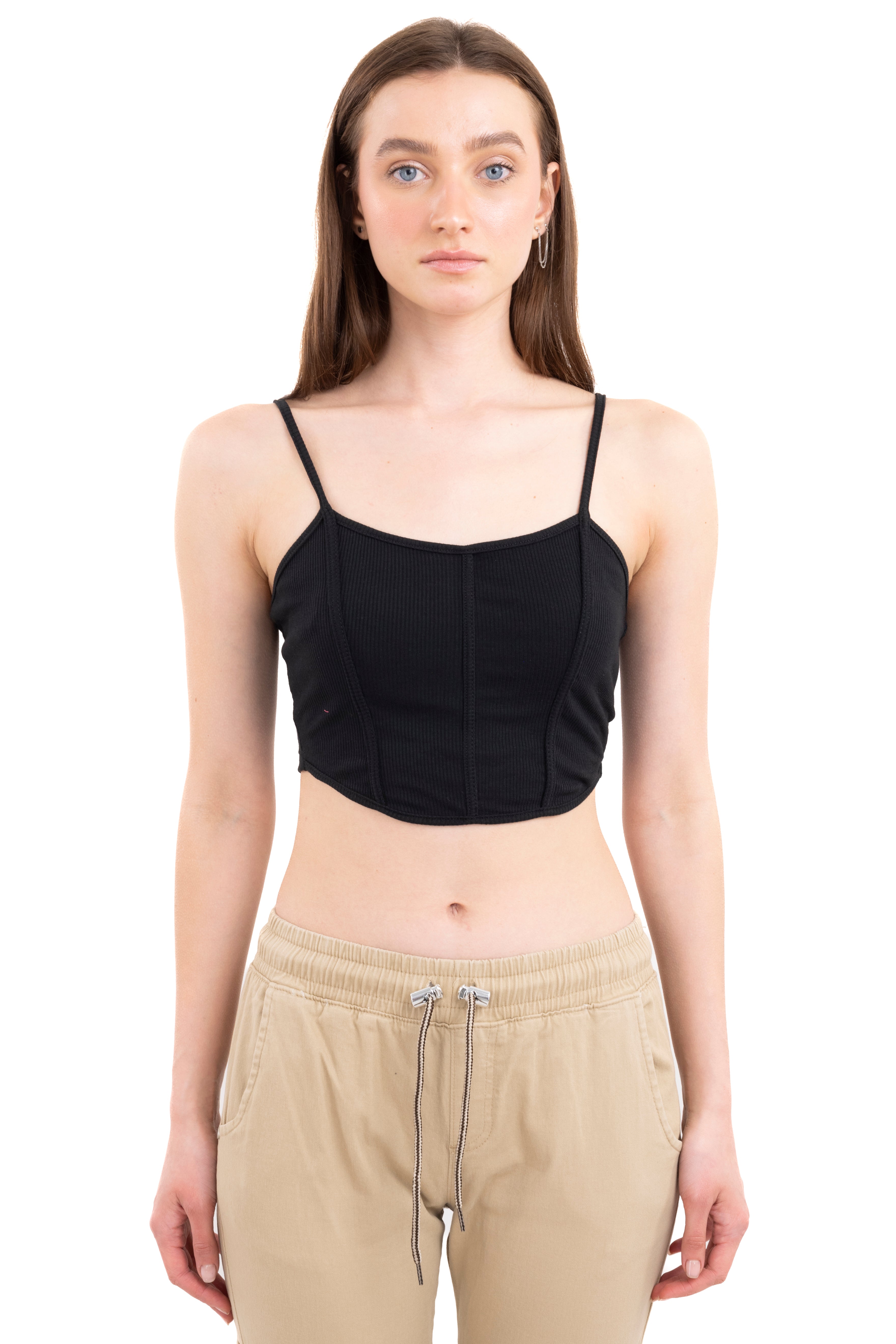 Top crop tirantes bustier NEGRO
