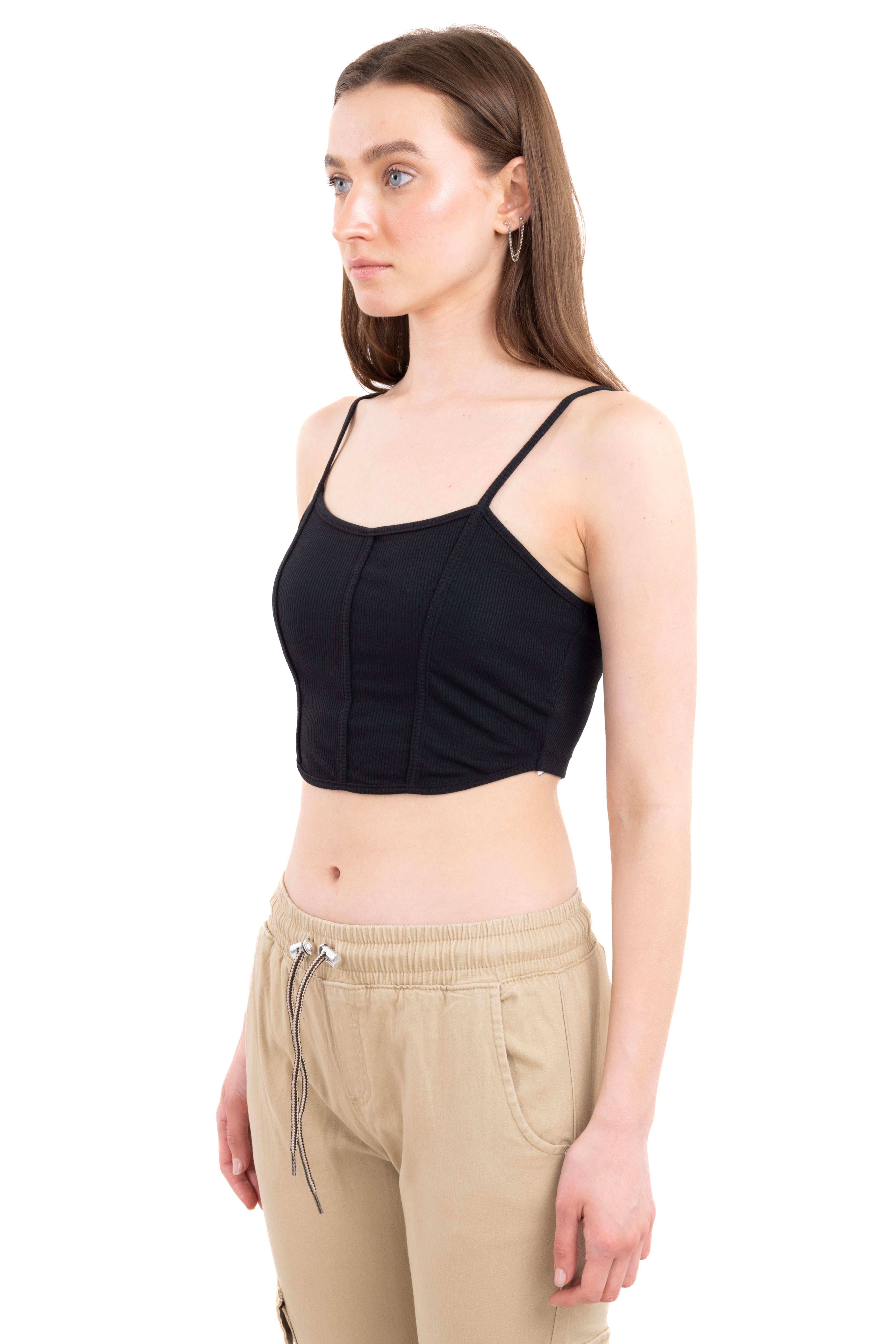 Top crop tirantes bustier NEGRO