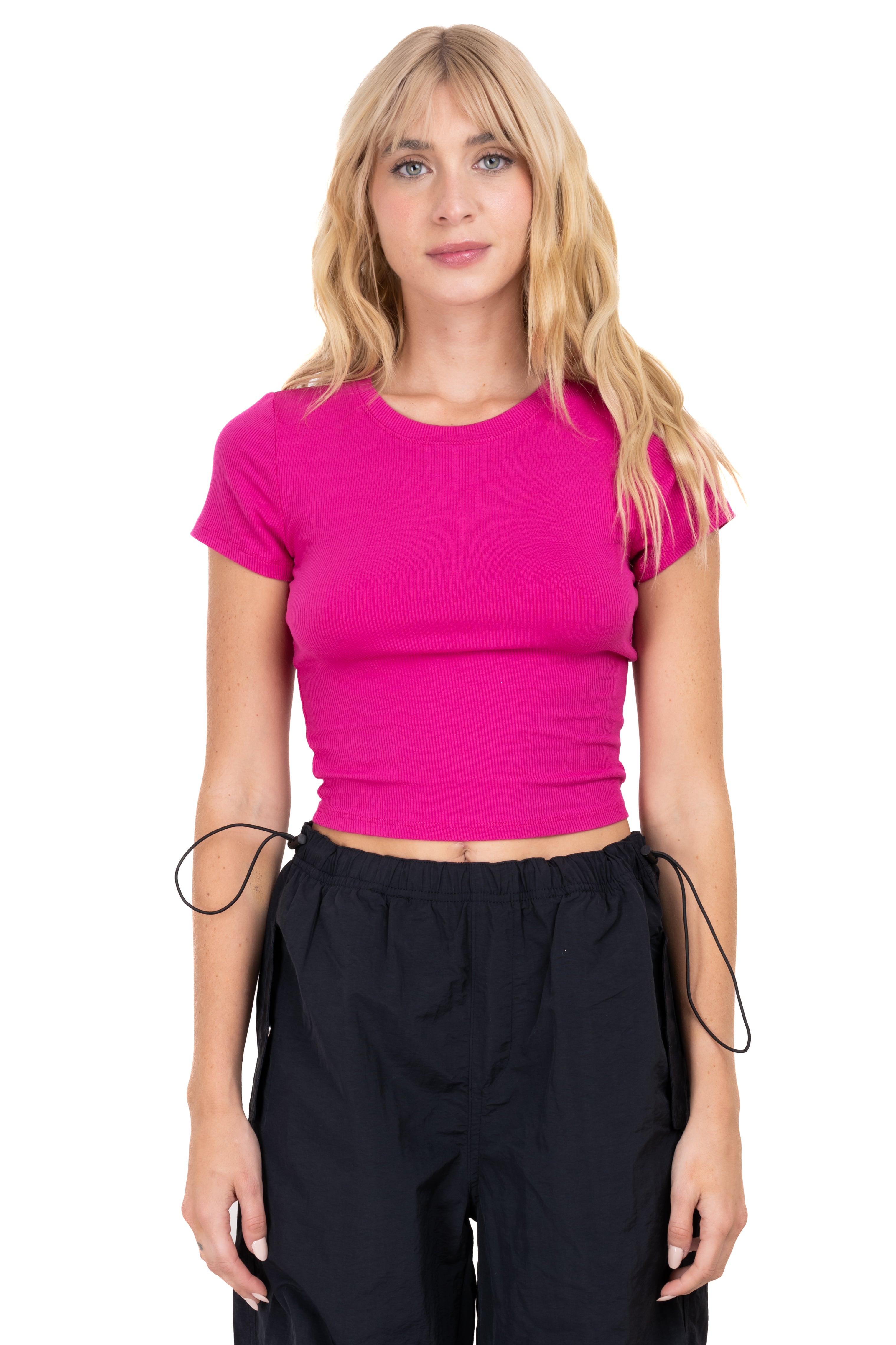 Top liso manga corta rib FIUSHA