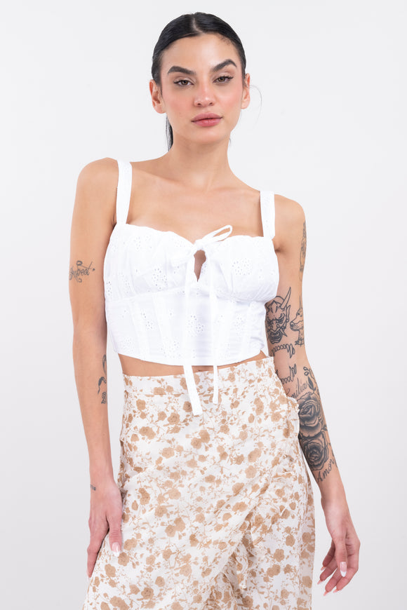 Top tirantes eyelet elástico