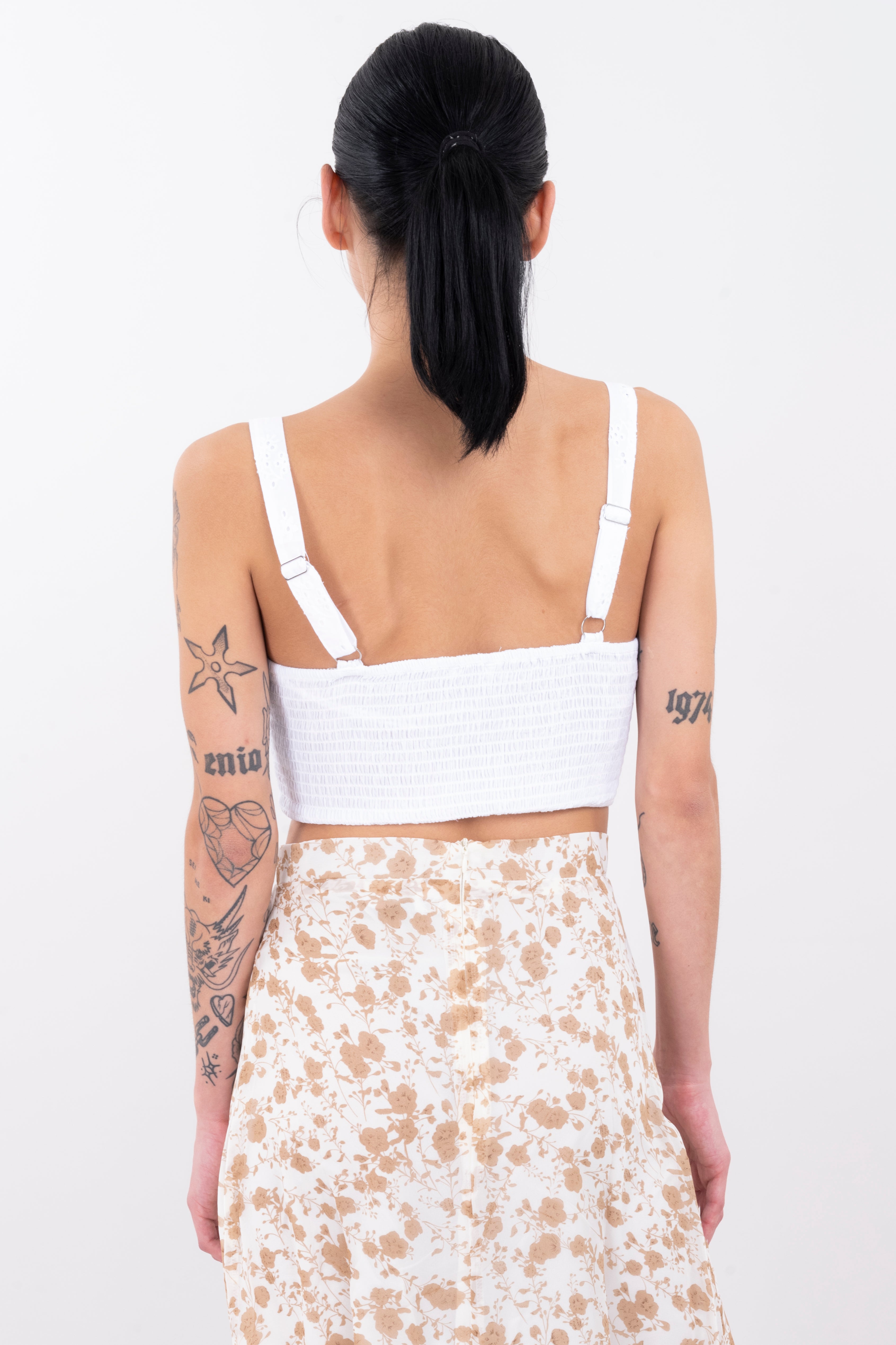 Top tirantes eyelet elástico BLANCO