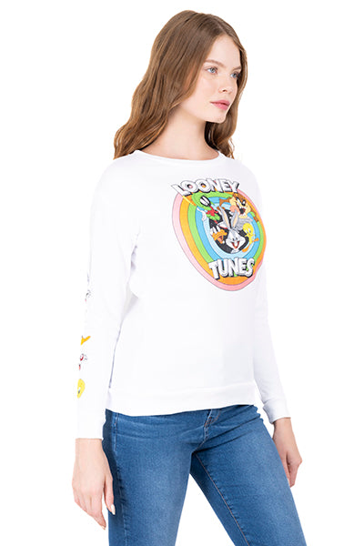 Sudadera Looney Tunes círculo BLANCO COMBO