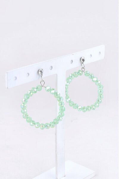 Aretes Brillo Circulo Brillos VERDE