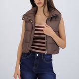 Chaleco crop puffer monocolor