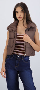 Chaleco crop puffer monocolor