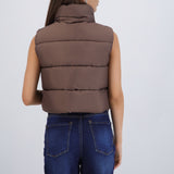 Chaleco crop puffer monocolor