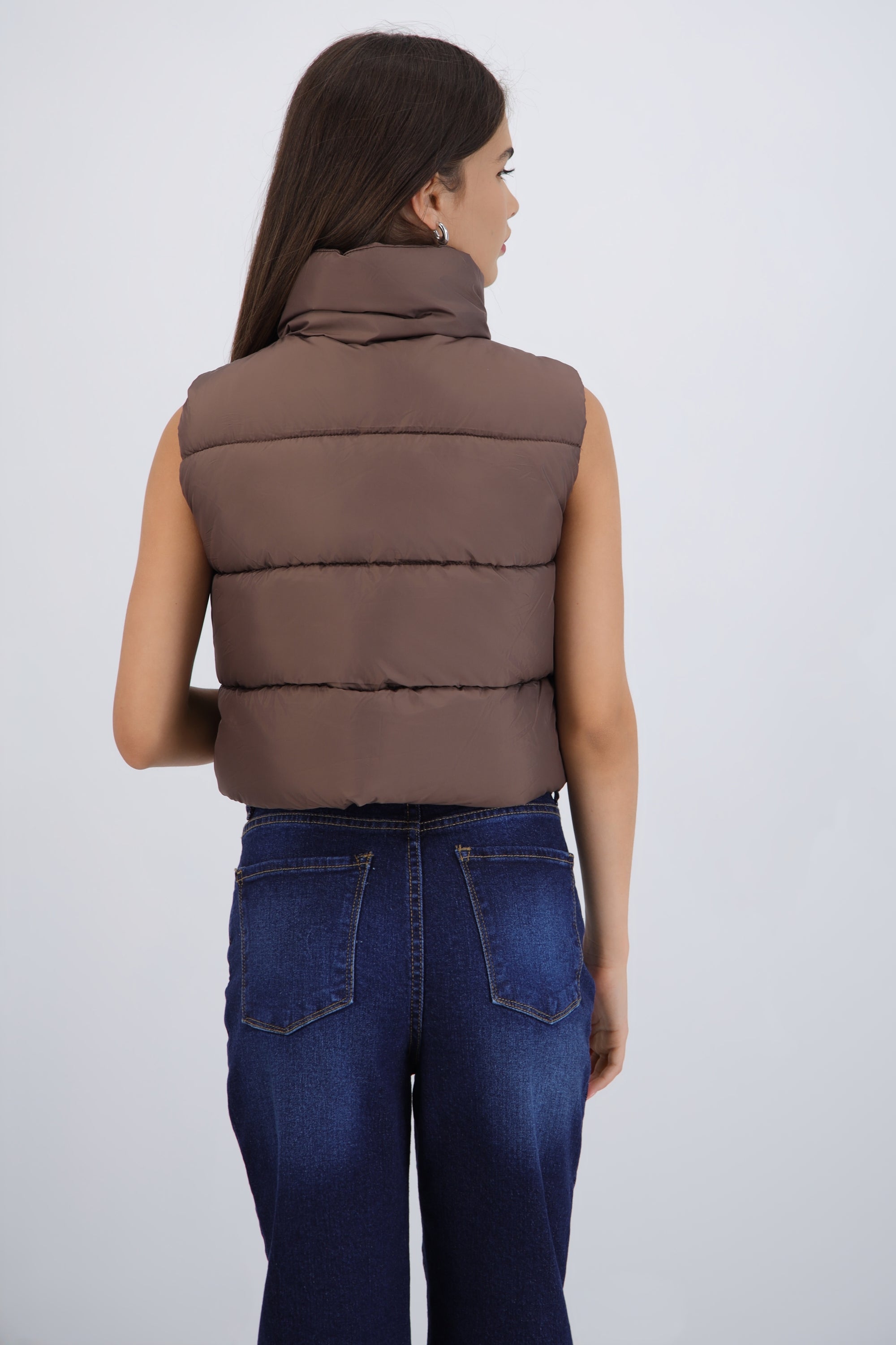Chaleco crop puffer monocolor