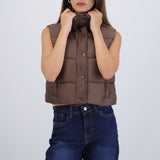 Chaleco crop puffer monocolor