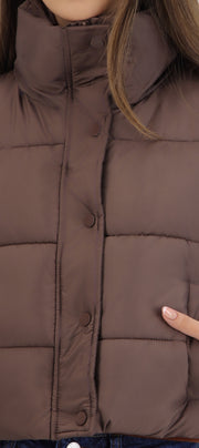 Chaleco crop puffer monocolor