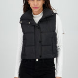 Chaleco crop puffer monocolor