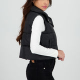 Chaleco crop puffer monocolor