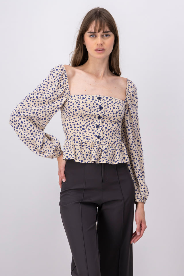 Blusa estampada botones