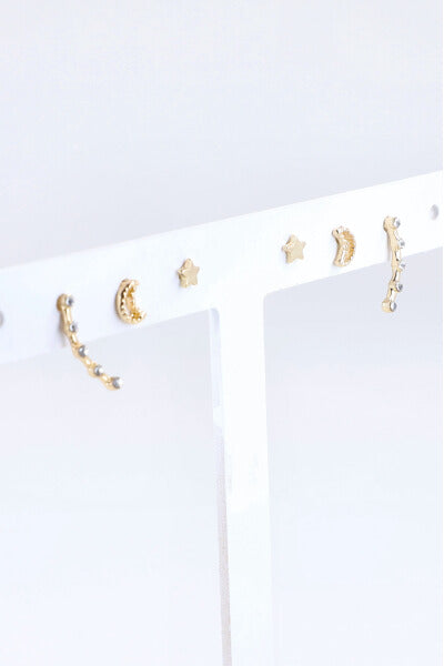 3 Pr Aretes Estrella ORO
