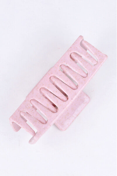 Pinza rectangular diseño moteado ROSA