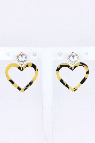 Aretes Corazon Brillo AMARILLO