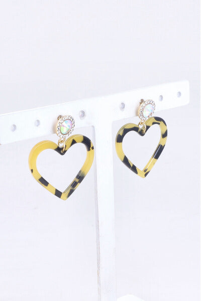 Aretes Corazon Brillo AMARILLO