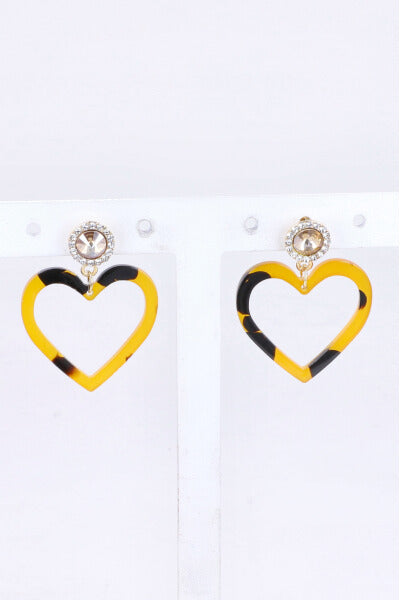 Aretes Corazon Brillo CAFE