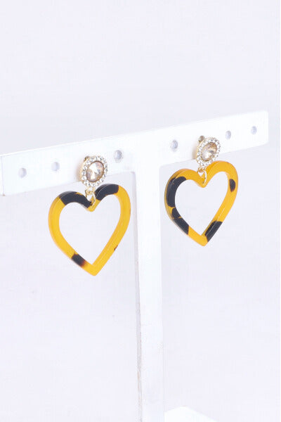 Aretes Corazon Brillo CAFE