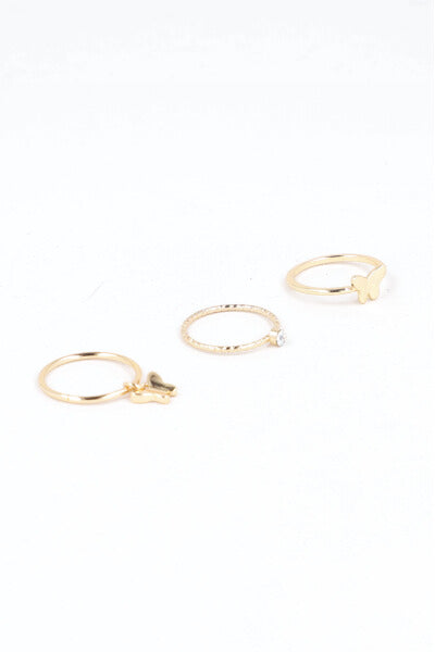 3 P Anillos Maripositas ORO