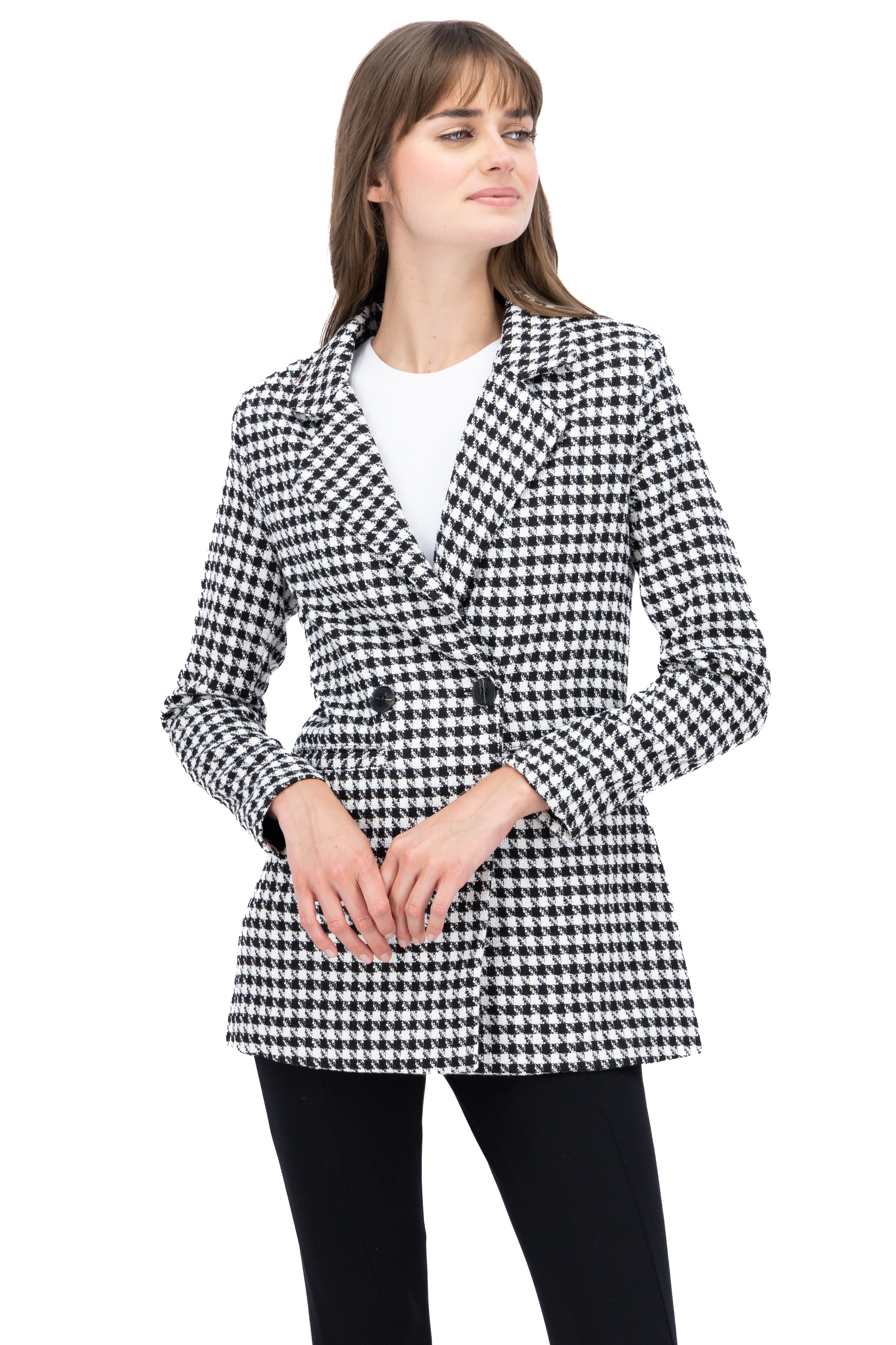 Saco tweed pata gallo NEGRO BLANCO