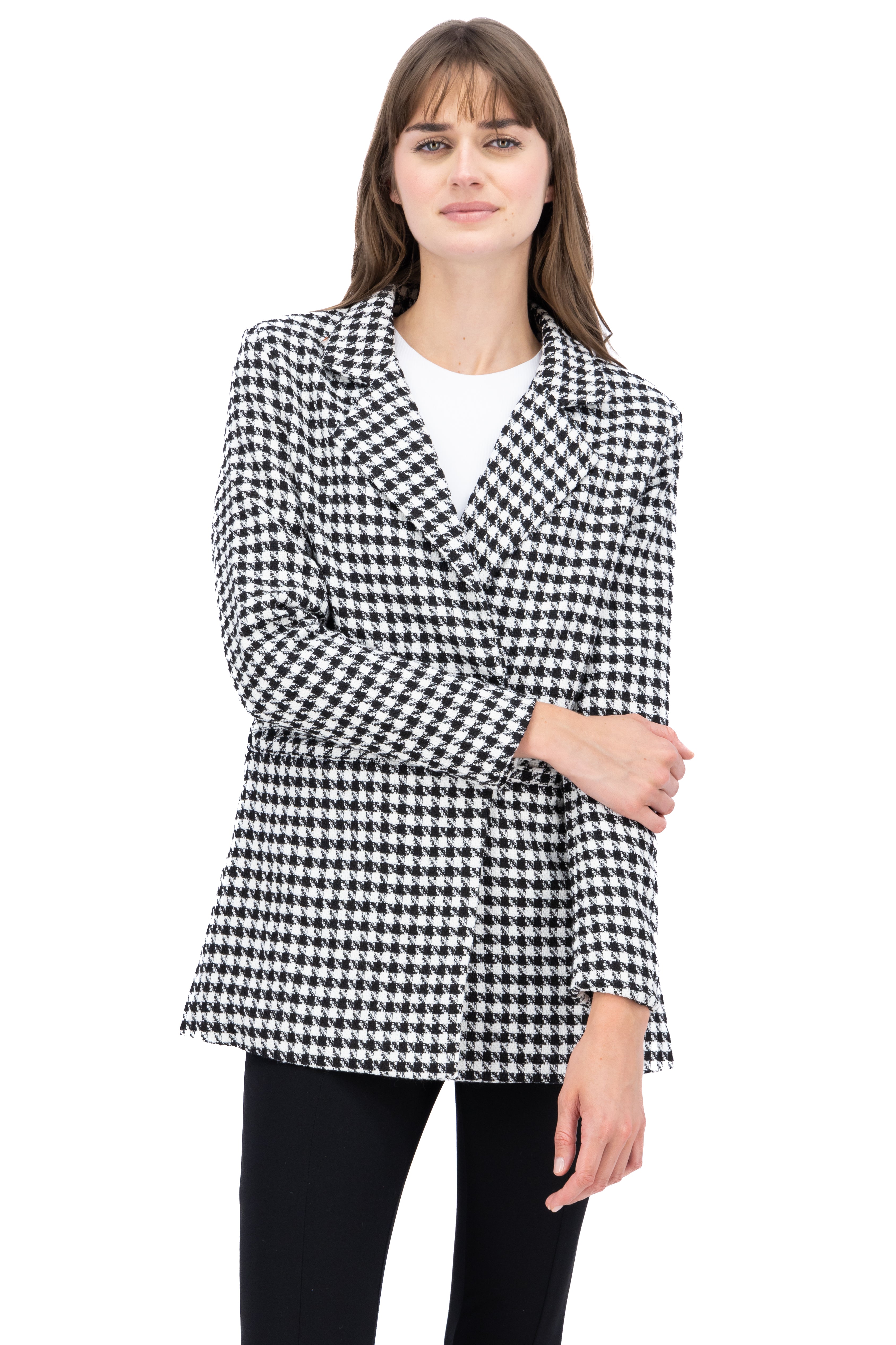 Saco tweed pata gallo NEGRO BLANCO