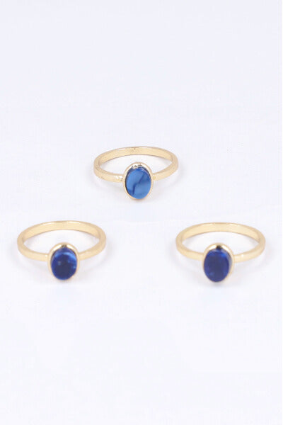 3P Anillos Piedra AZUL