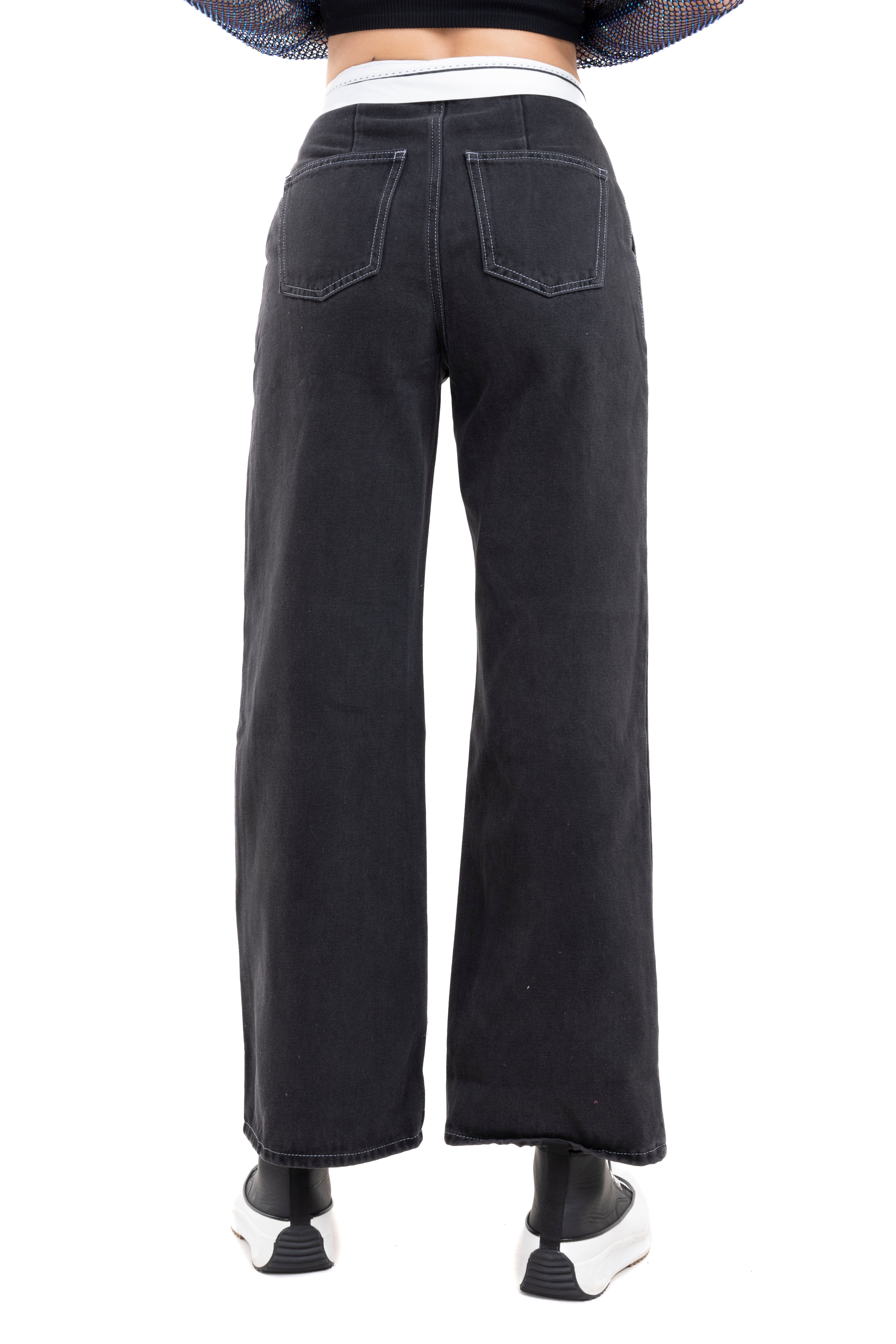 Jeans Cintura Bicolor PETROLEO