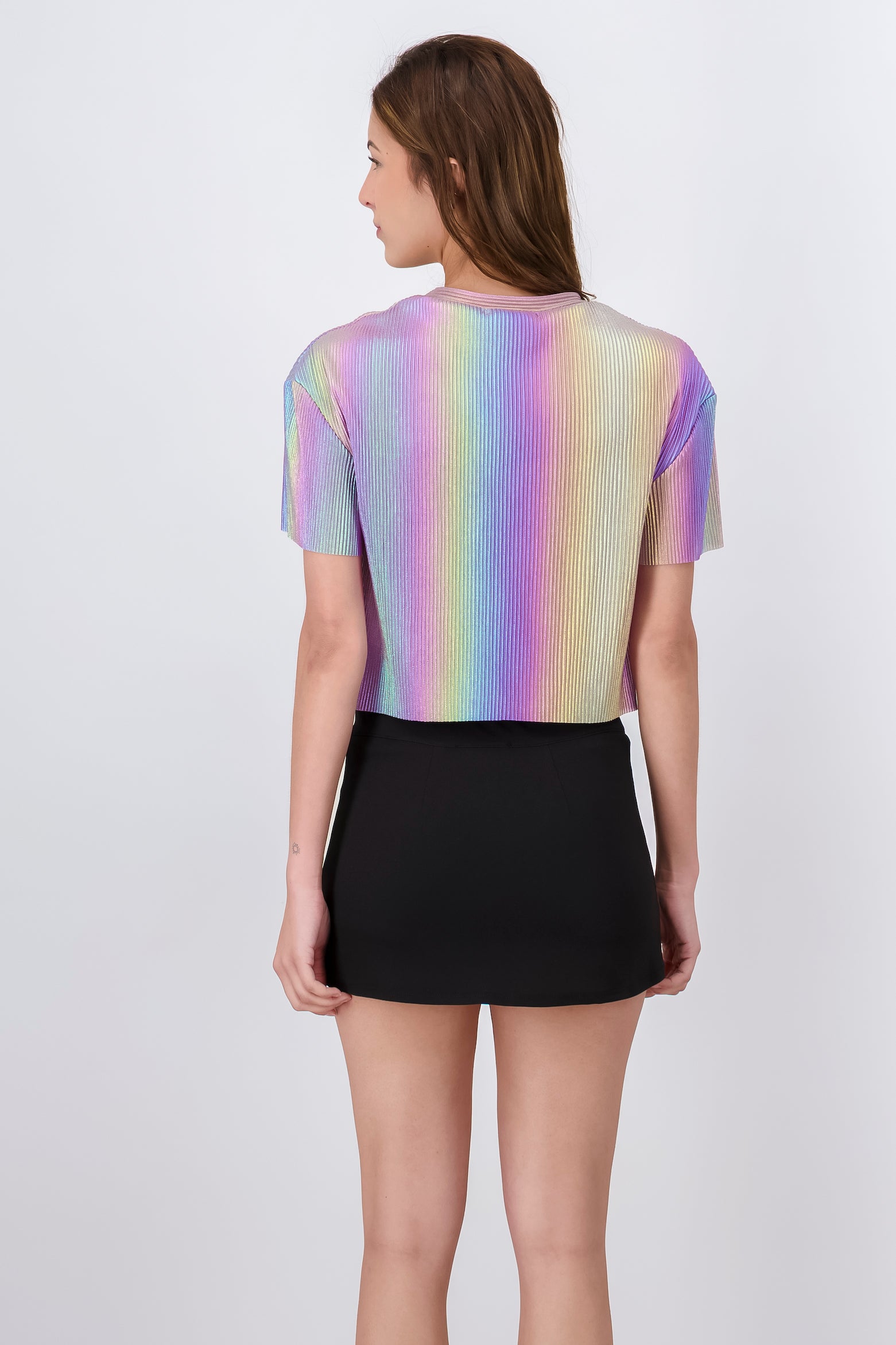 Top efecto tornasol manga corta MULTICOLOR
