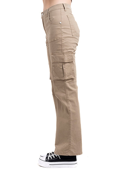 Jeans cargo straight monocolor