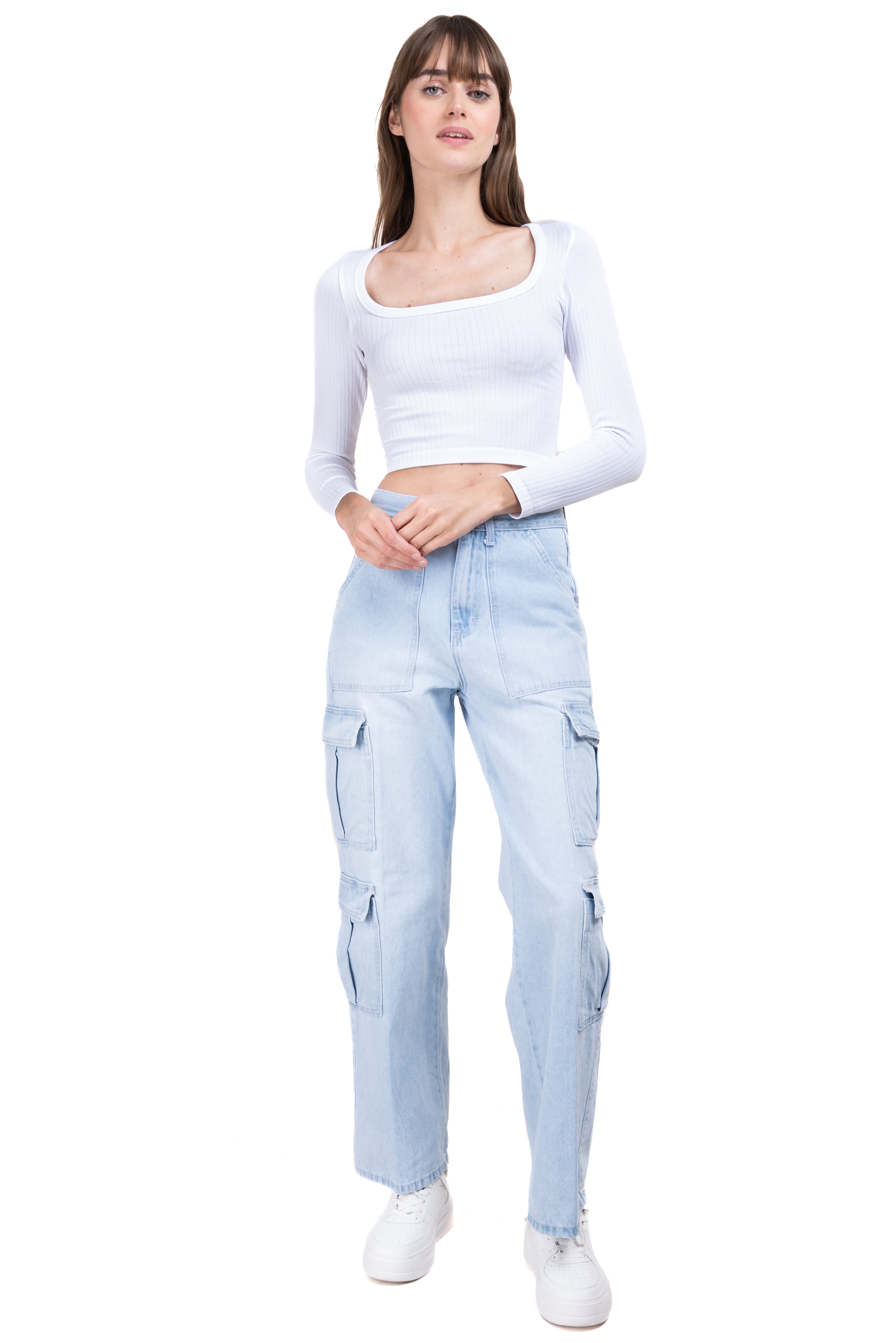 Jeans baggy cargo LIGHT WASH