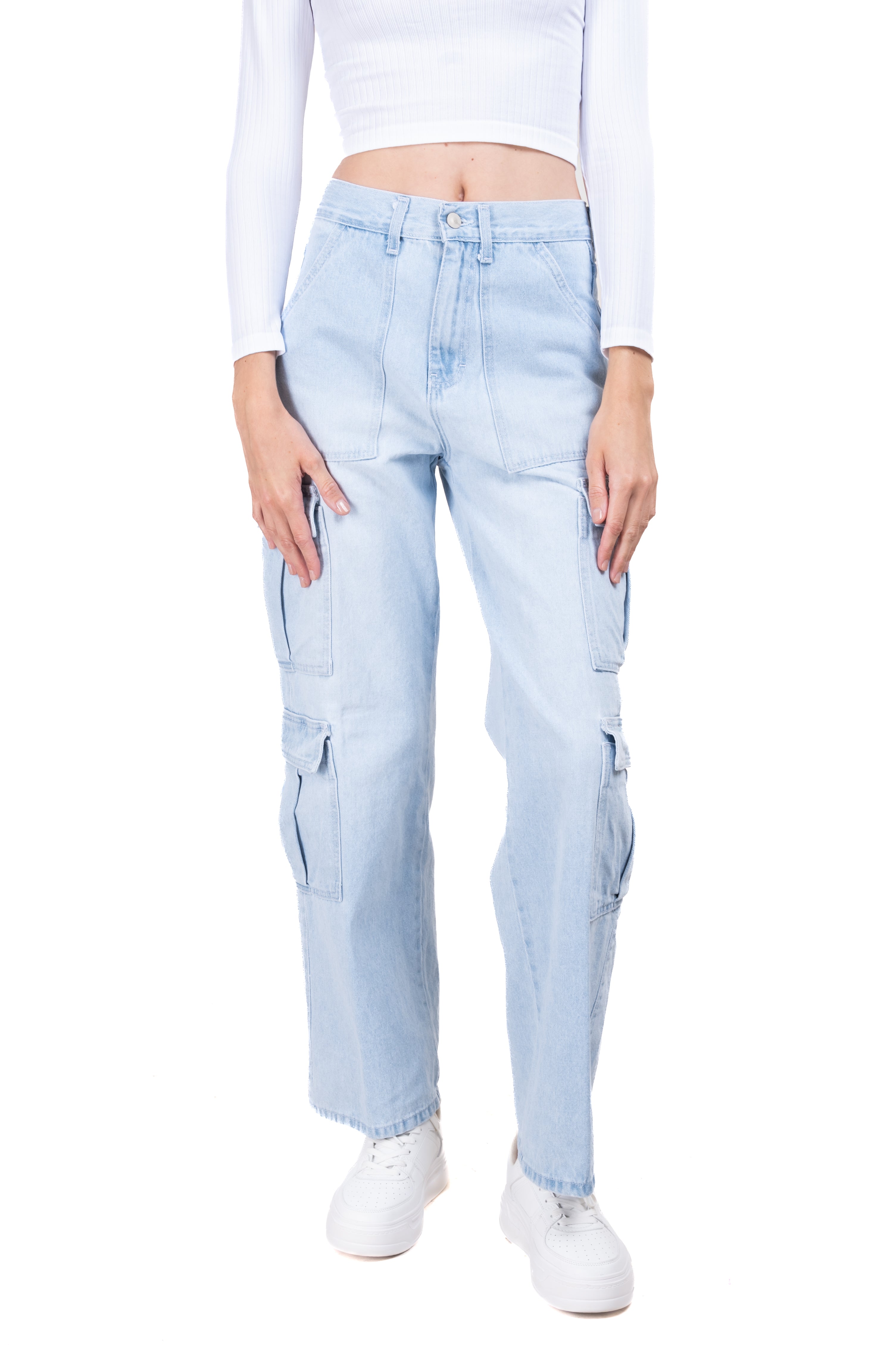Jeans baggy cargo LIGHT WASH