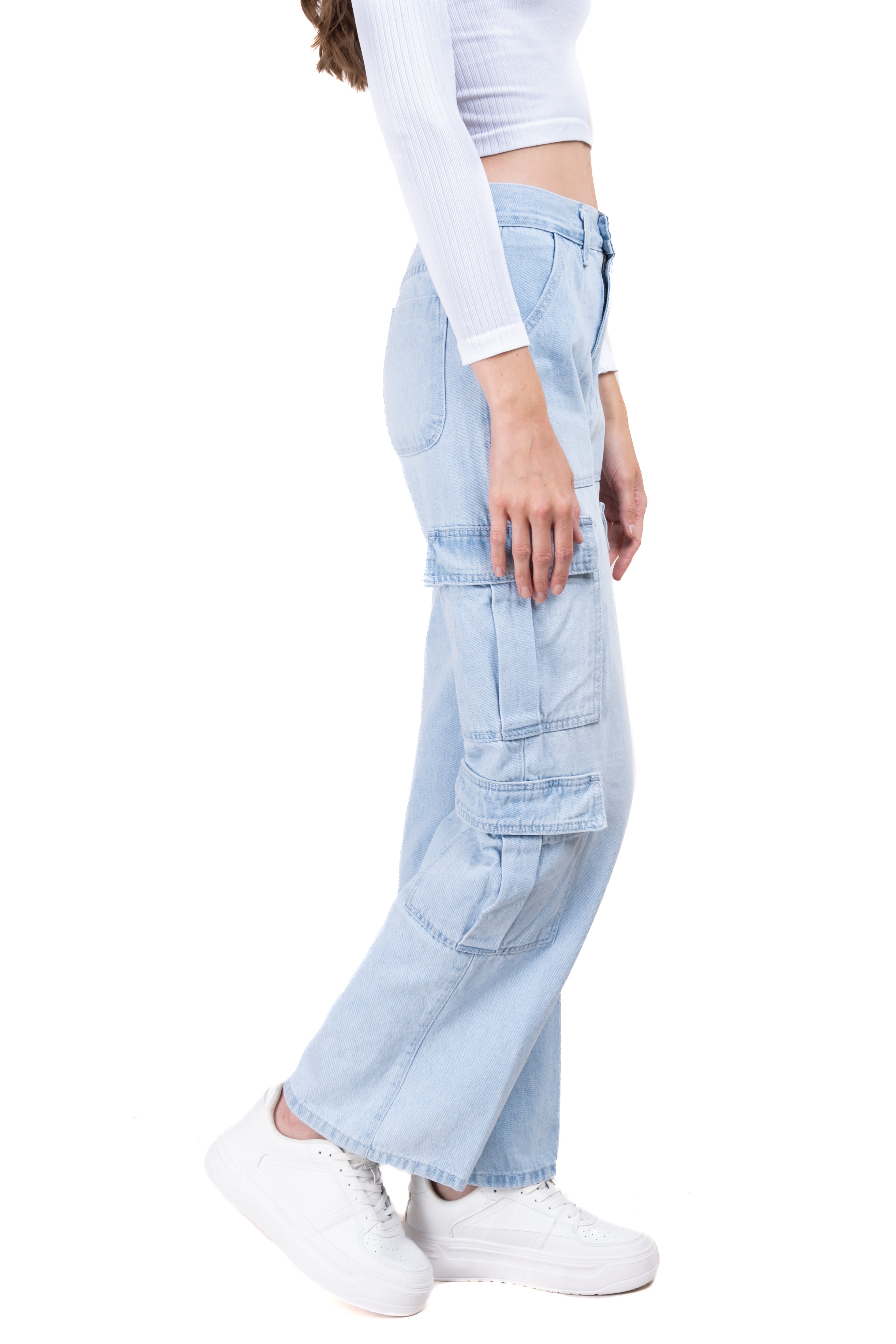 Jeans baggy cargo LIGHT WASH